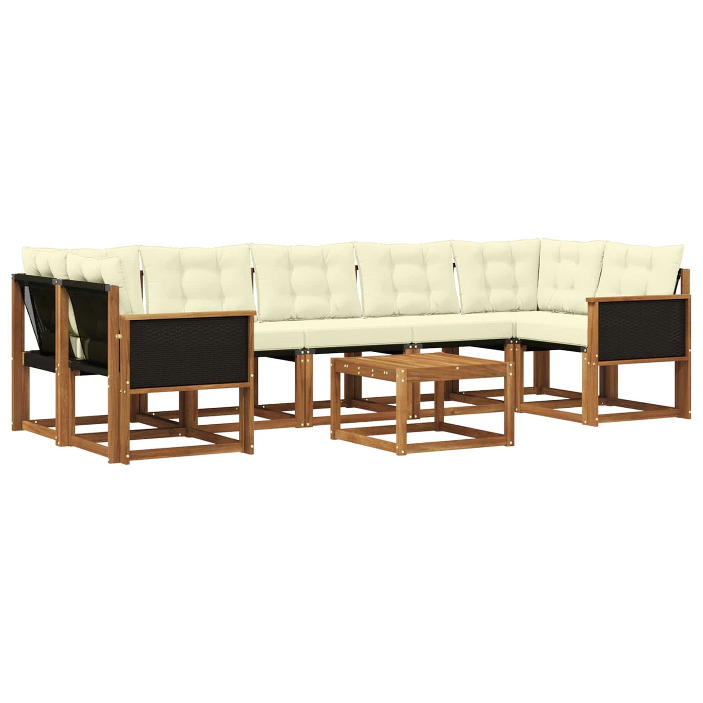 Outdoor-Sofagarnitur 8 stk. Natur und Creme