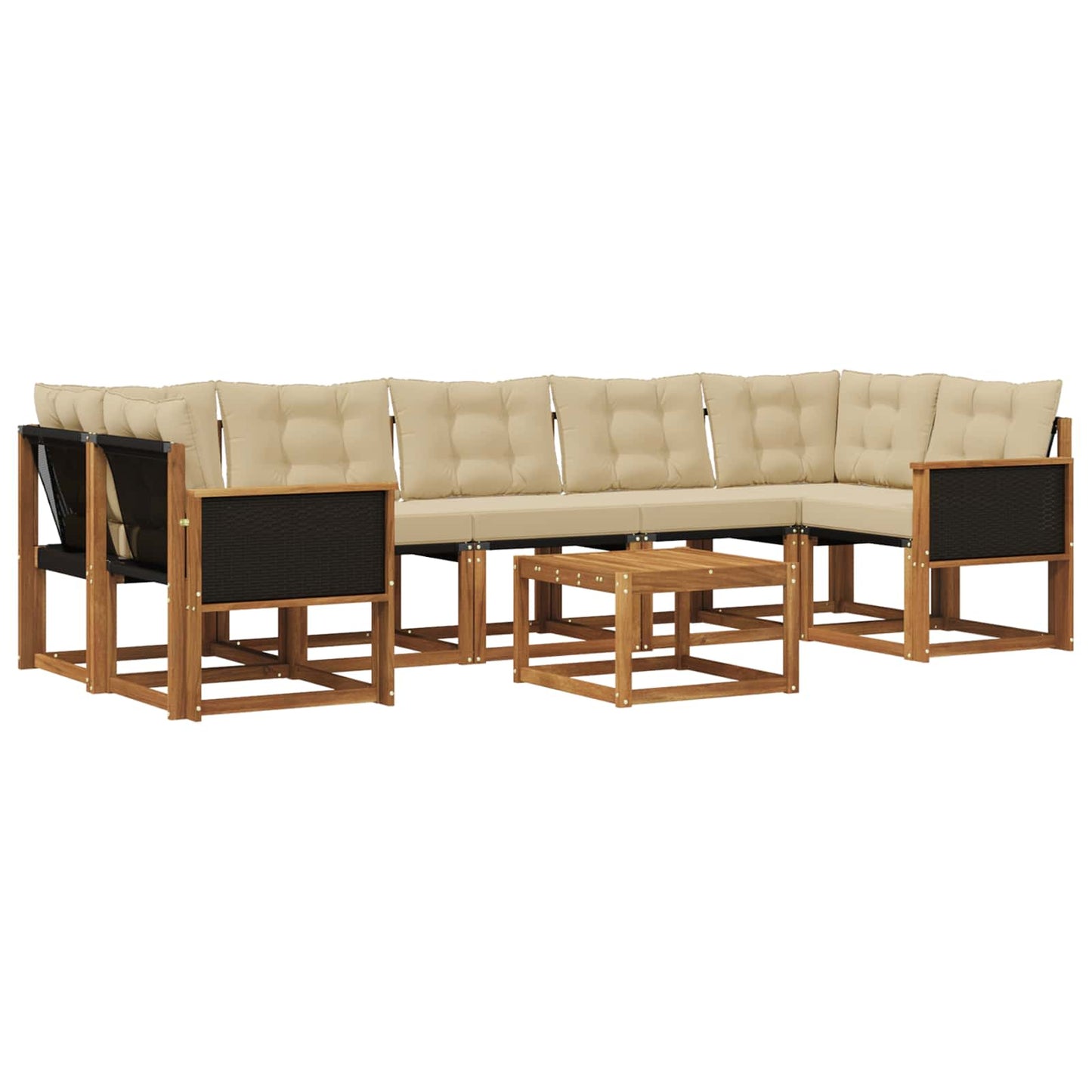 Outdoor-Sofagarnitur 8 stk. Natur und Beige