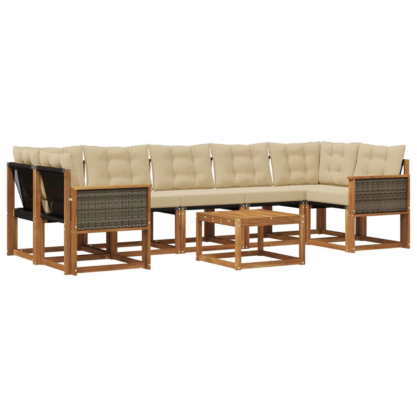 Outdoor-Sofagarnitur 8 stk. Natur und Beige