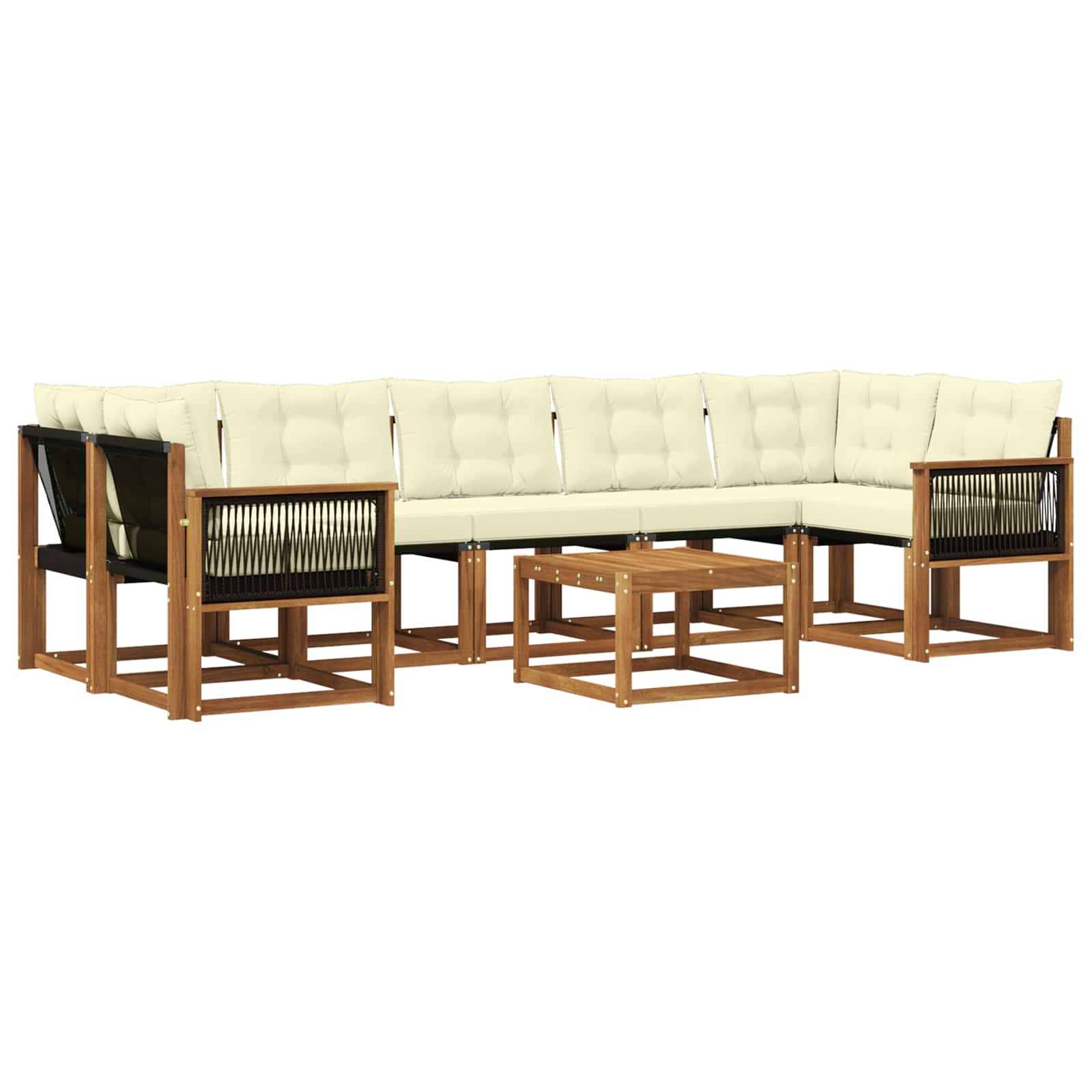 Outdoor-Sofagarnitur 8 stk. Natur und Creme