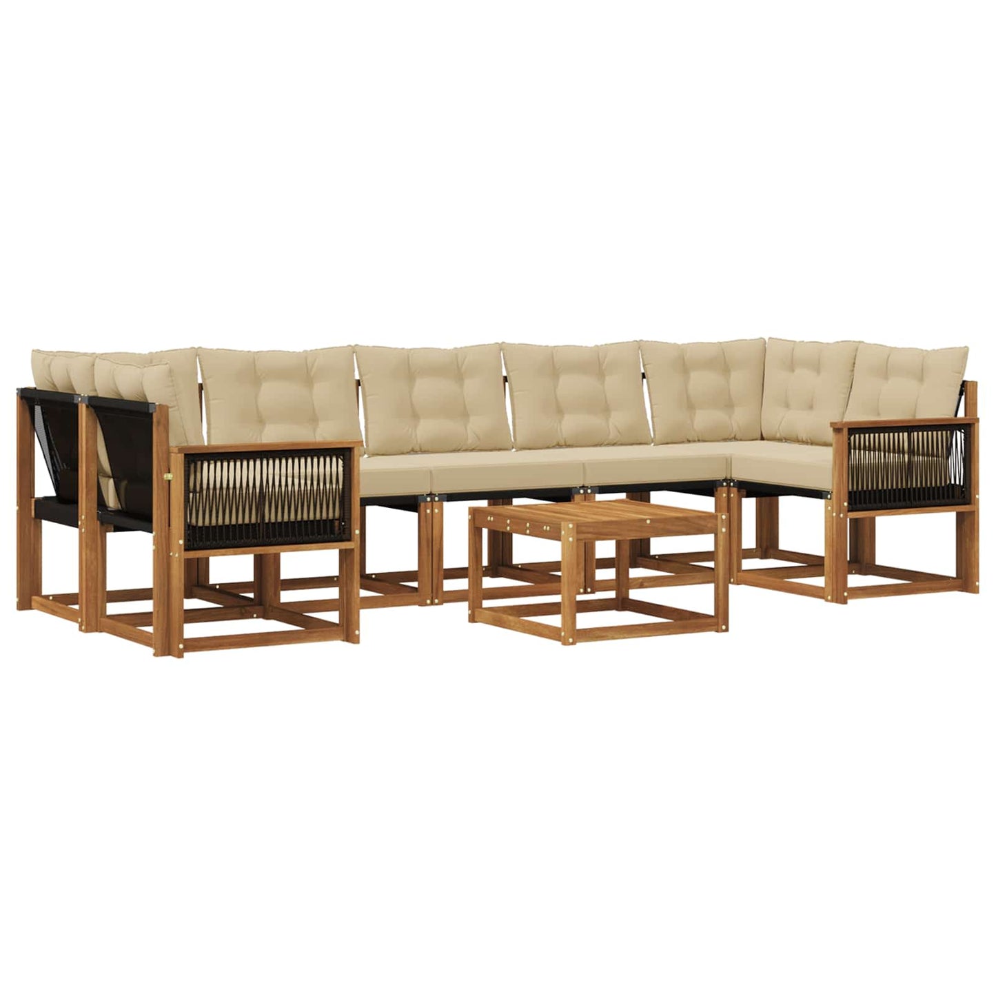 Outdoor-Sofagarnitur 8 stk. Natur und Beige
