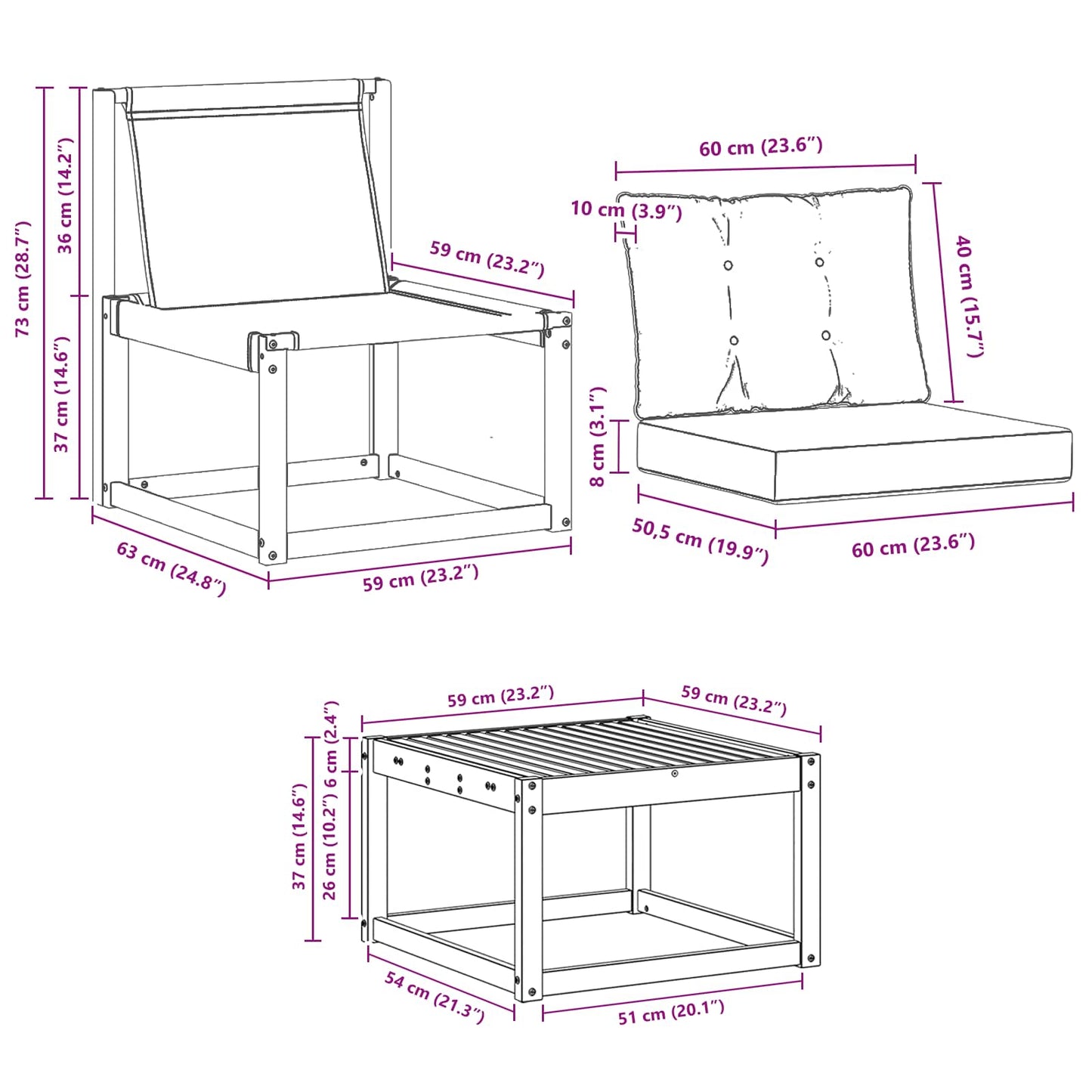 Outdoor-Sofagarnitur 9 stk. Natur und Creme