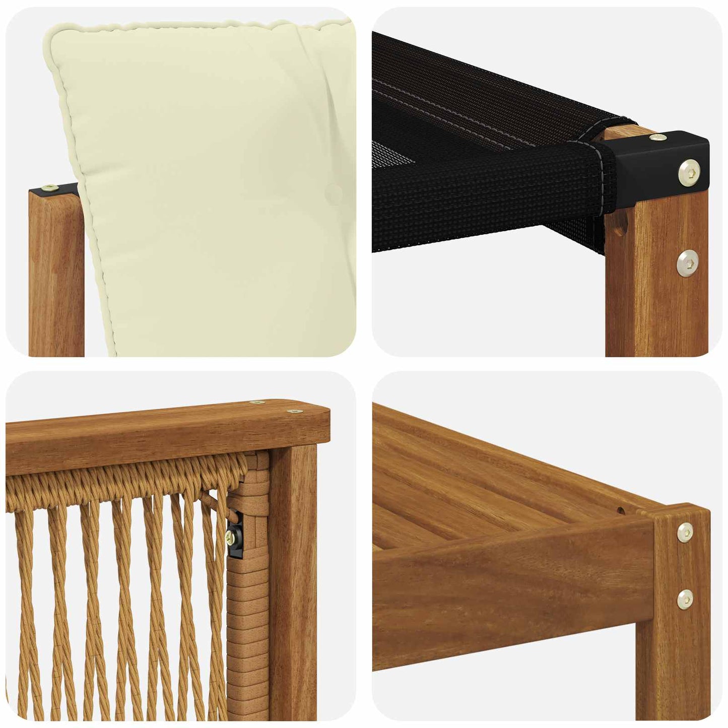Outdoor-Sofagarnitur 9 stk. Natur und Creme