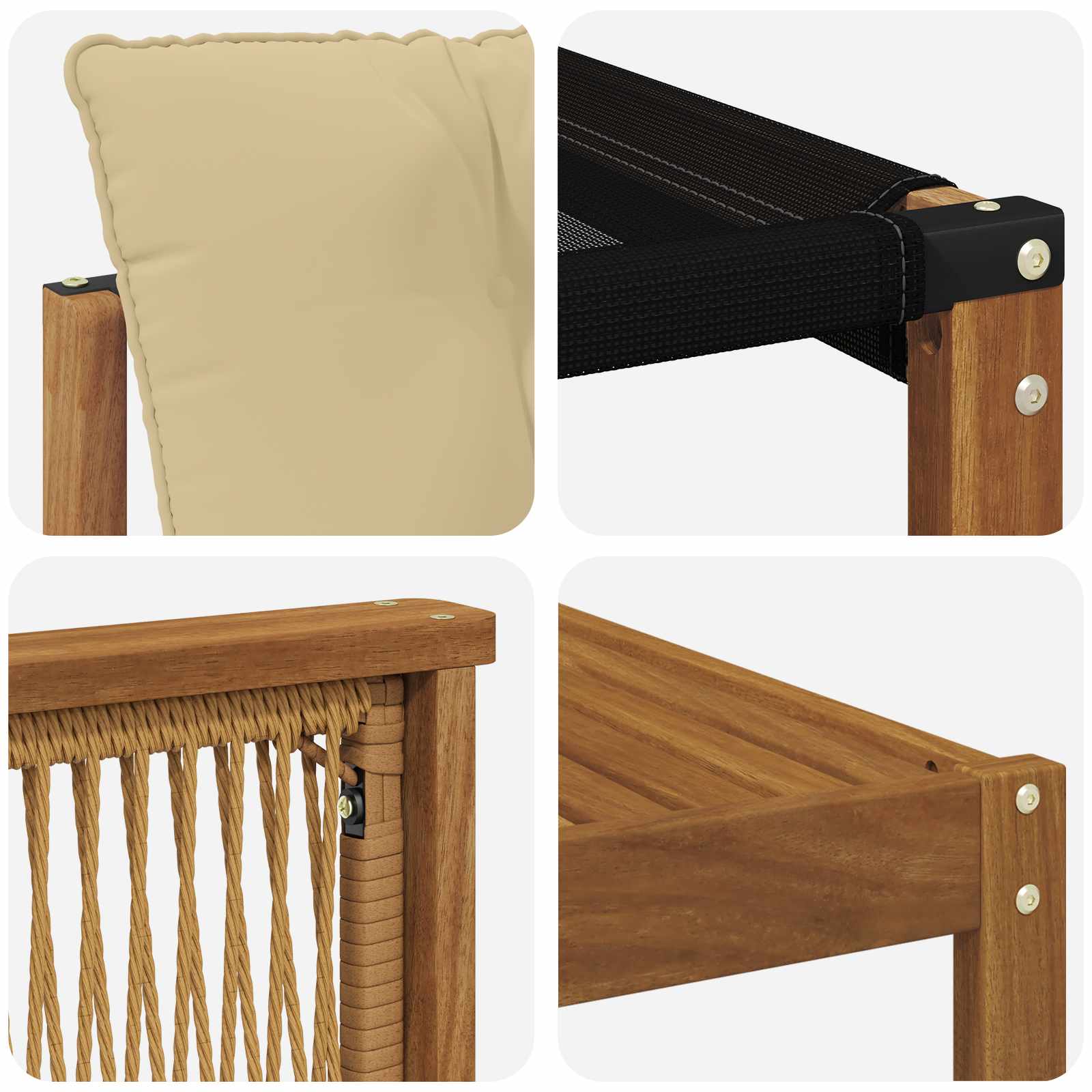 Outdoor-Sofagarnitur 9 stk. Natur und Beige