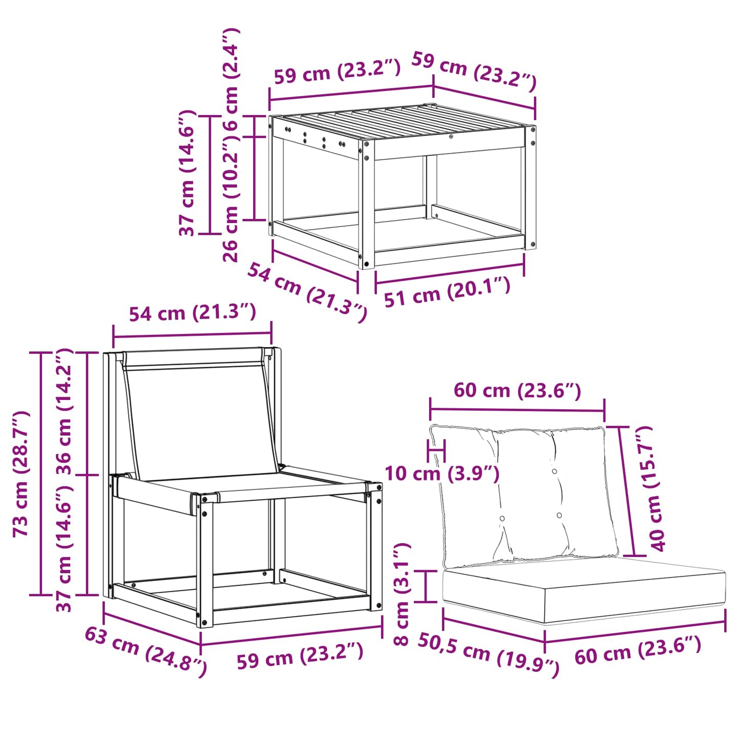 Outdoor-Sofagarnitur 9 stk. Natur und Beige