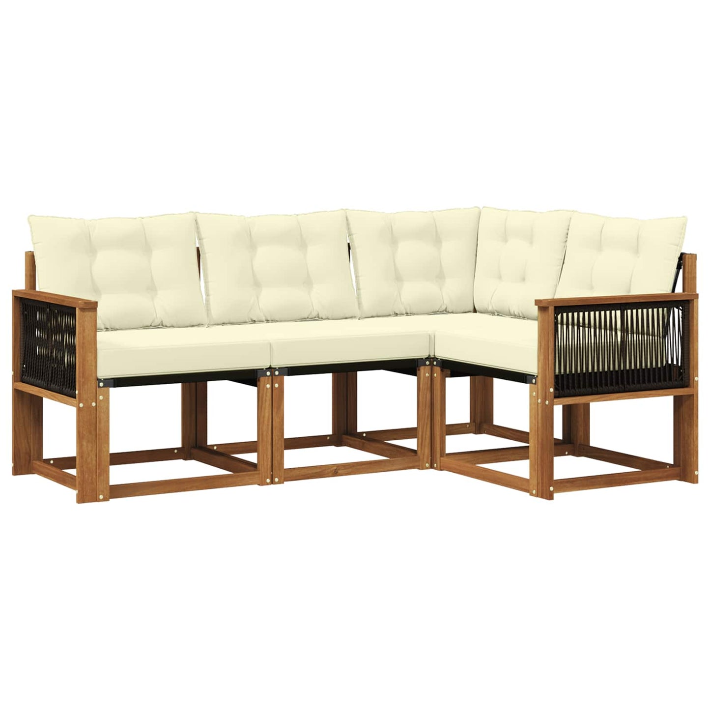 Outdoor-Sofagarnitur 4 stk. Natur und Creme