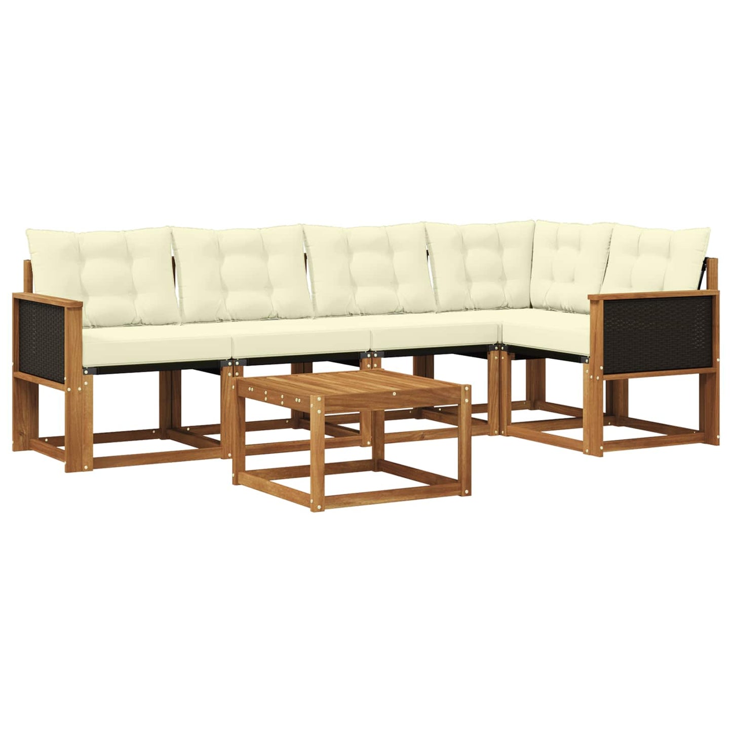 Outdoor-Sofagarnitur 6 stk. Natur und Creme