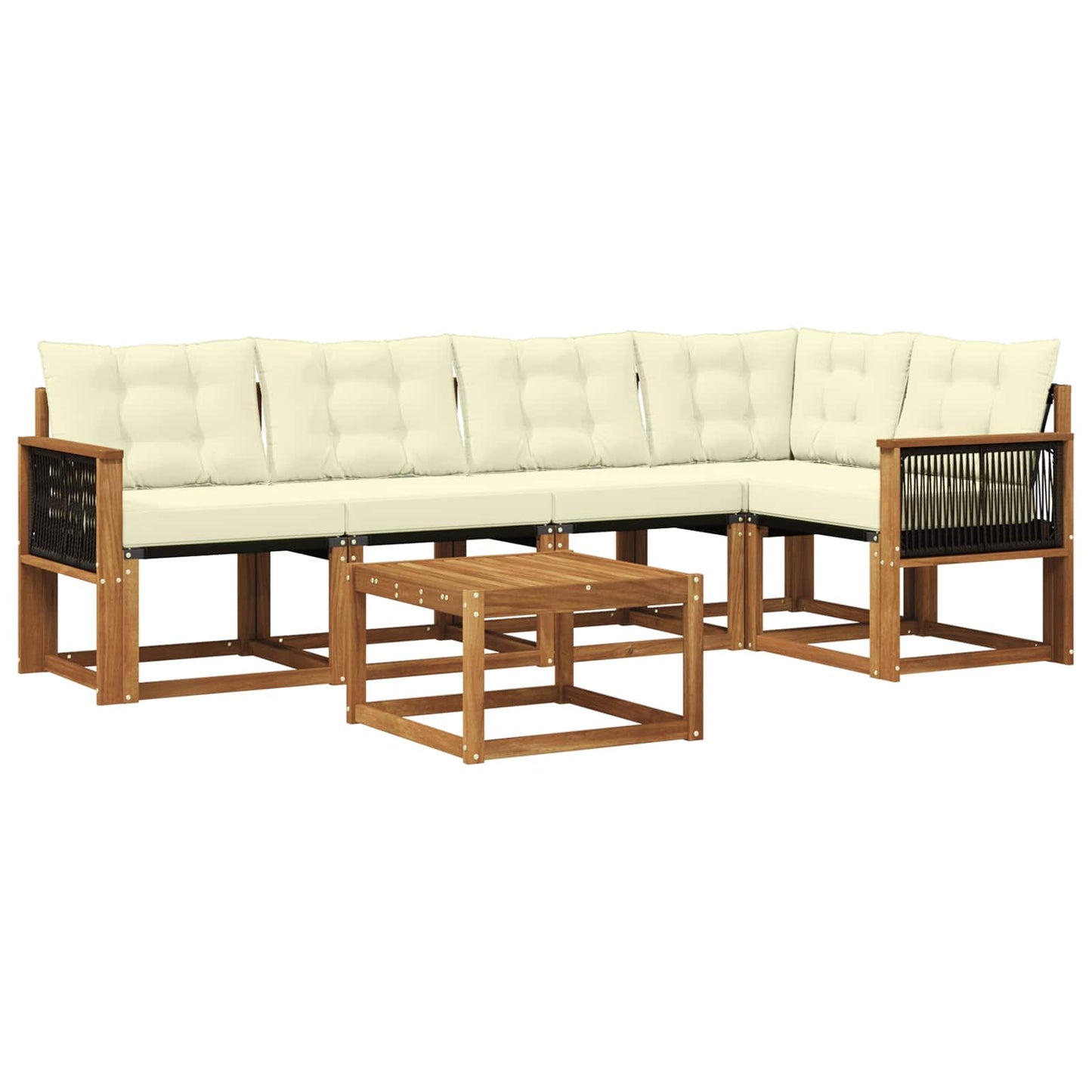 Outdoor-Sofagarnitur 6 stk. Natur und Creme