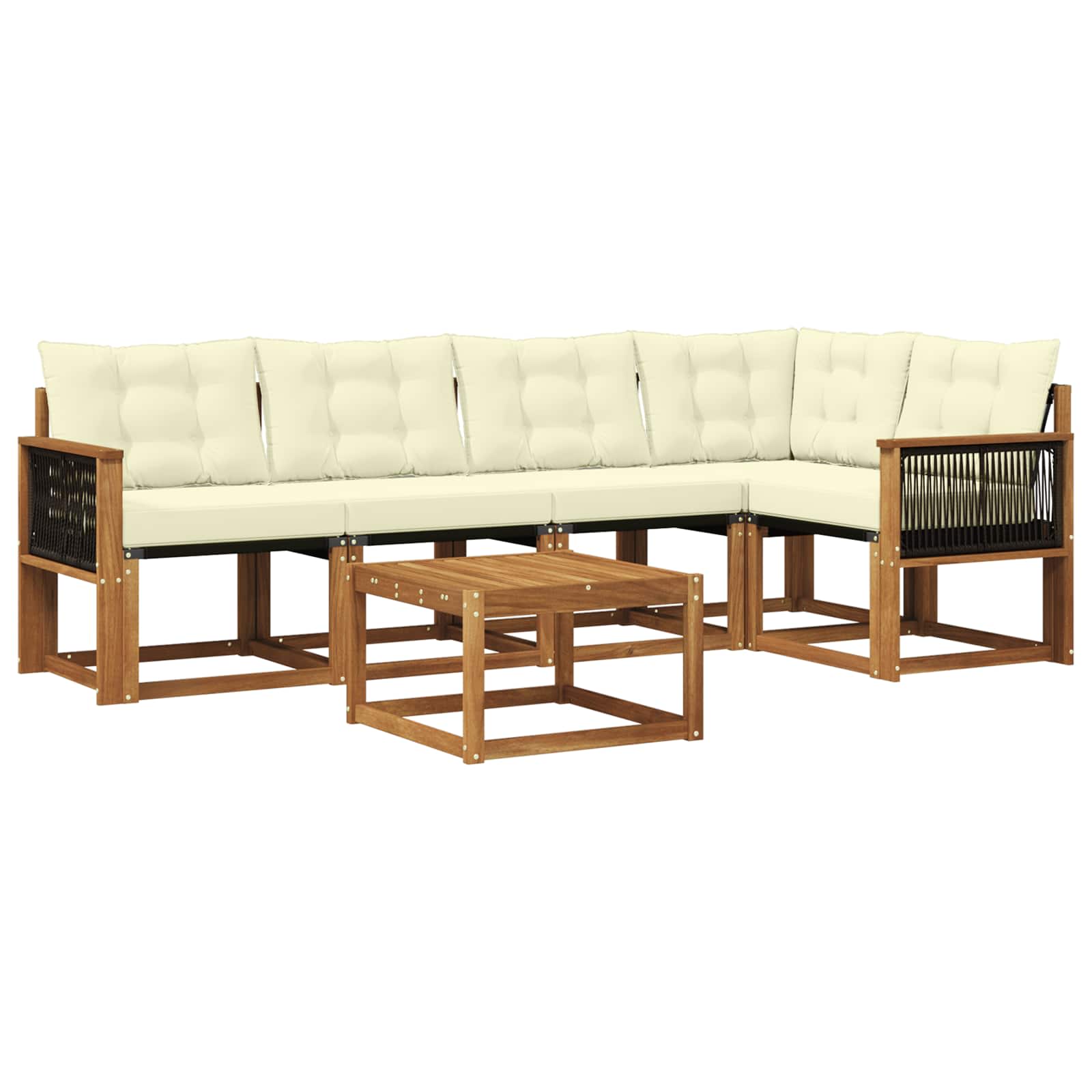 Outdoor-Sofagarnitur 6 stk. Natur und Creme