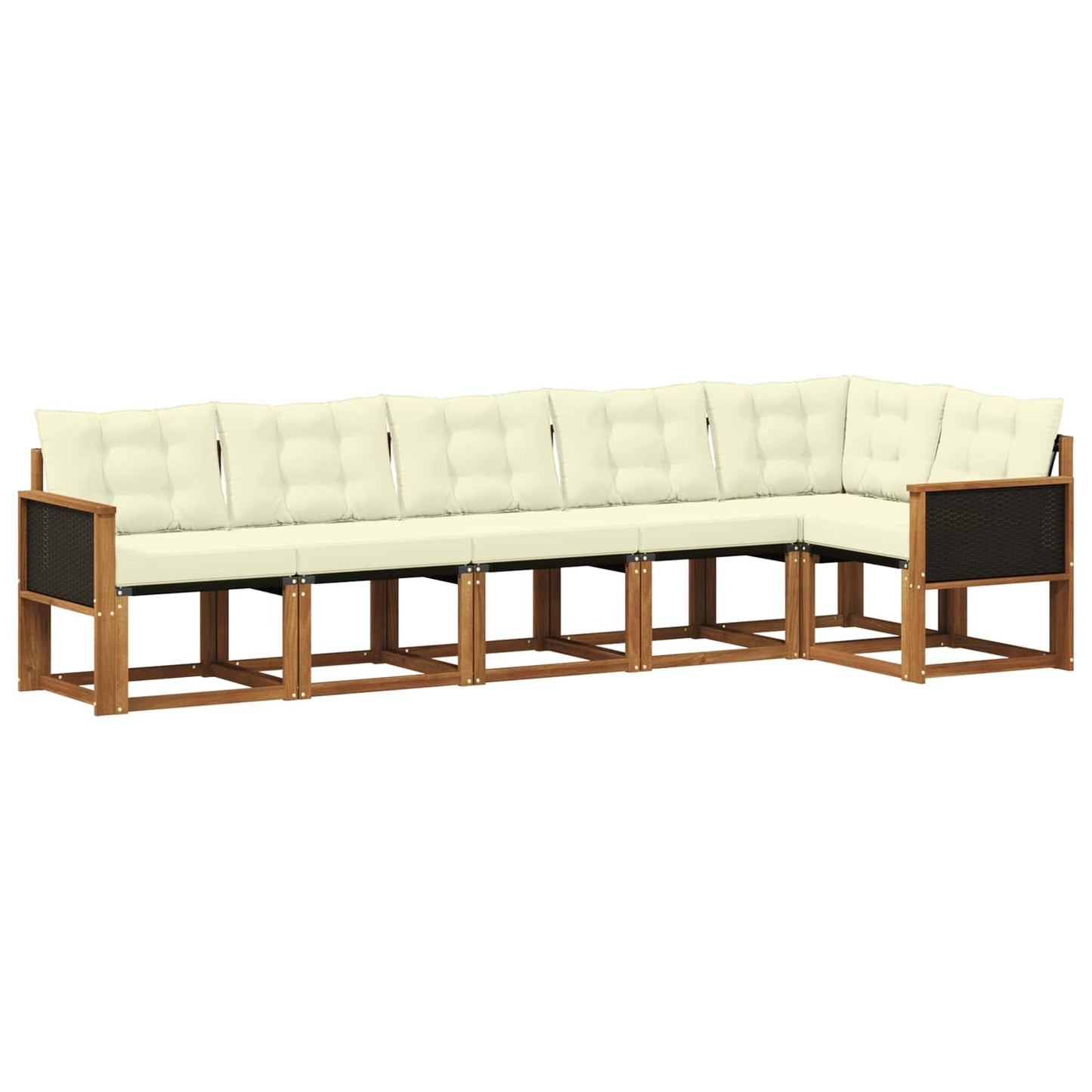 Outdoor-Sofagarnitur 6 stk. Natur und Creme