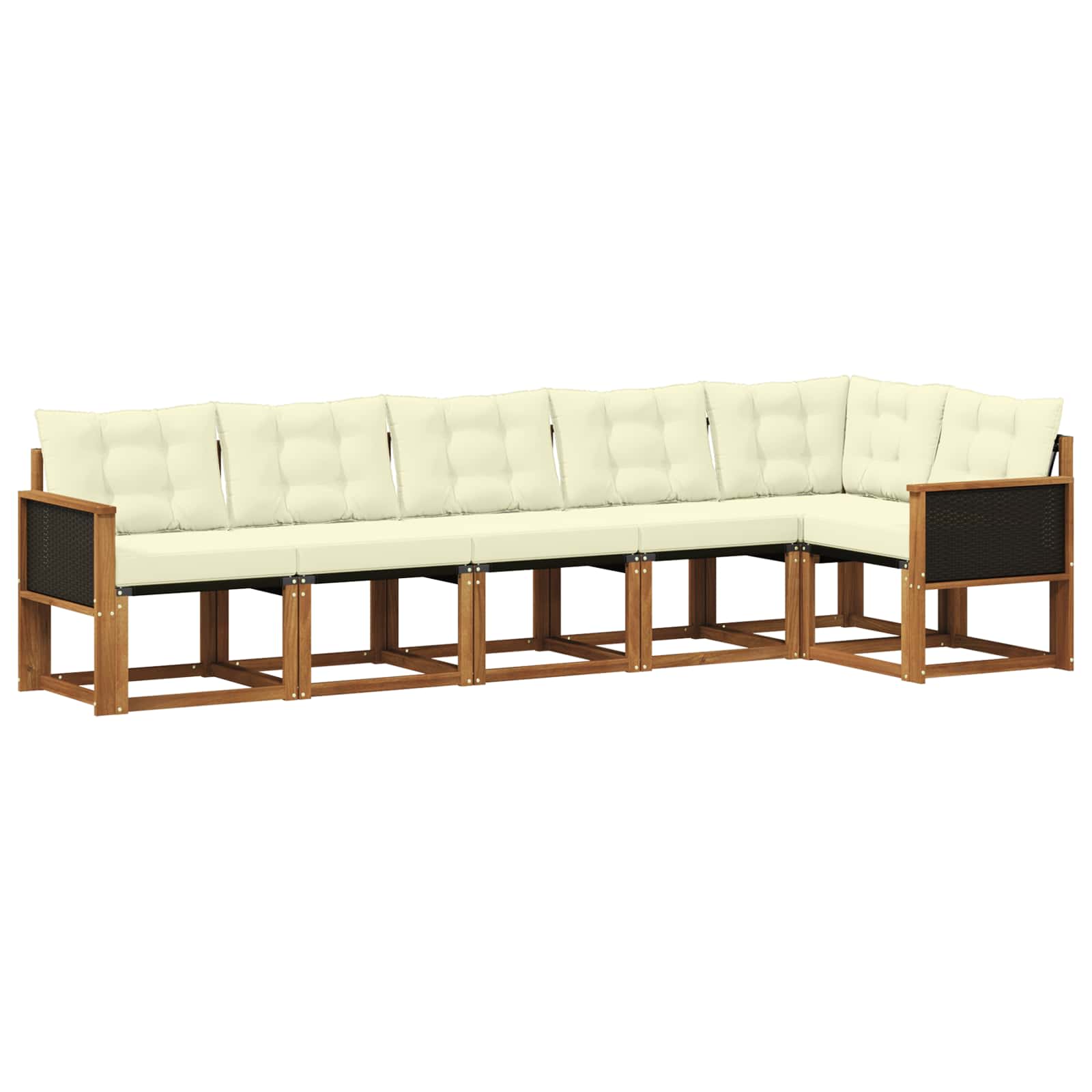 Outdoor-Sofagarnitur 6 stk. Natur und Creme