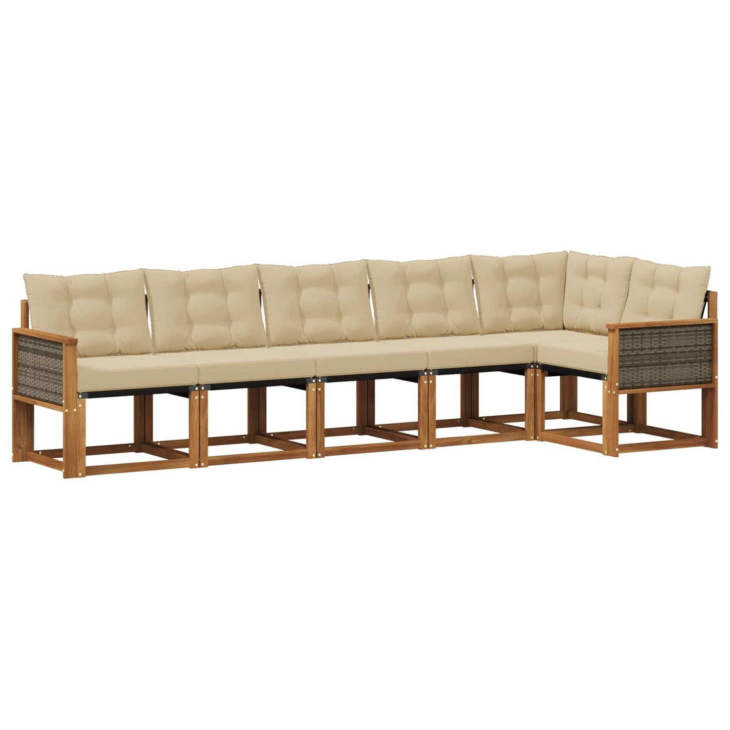 Outdoor-Sofagarnitur 6 stk. Natur und Beige
