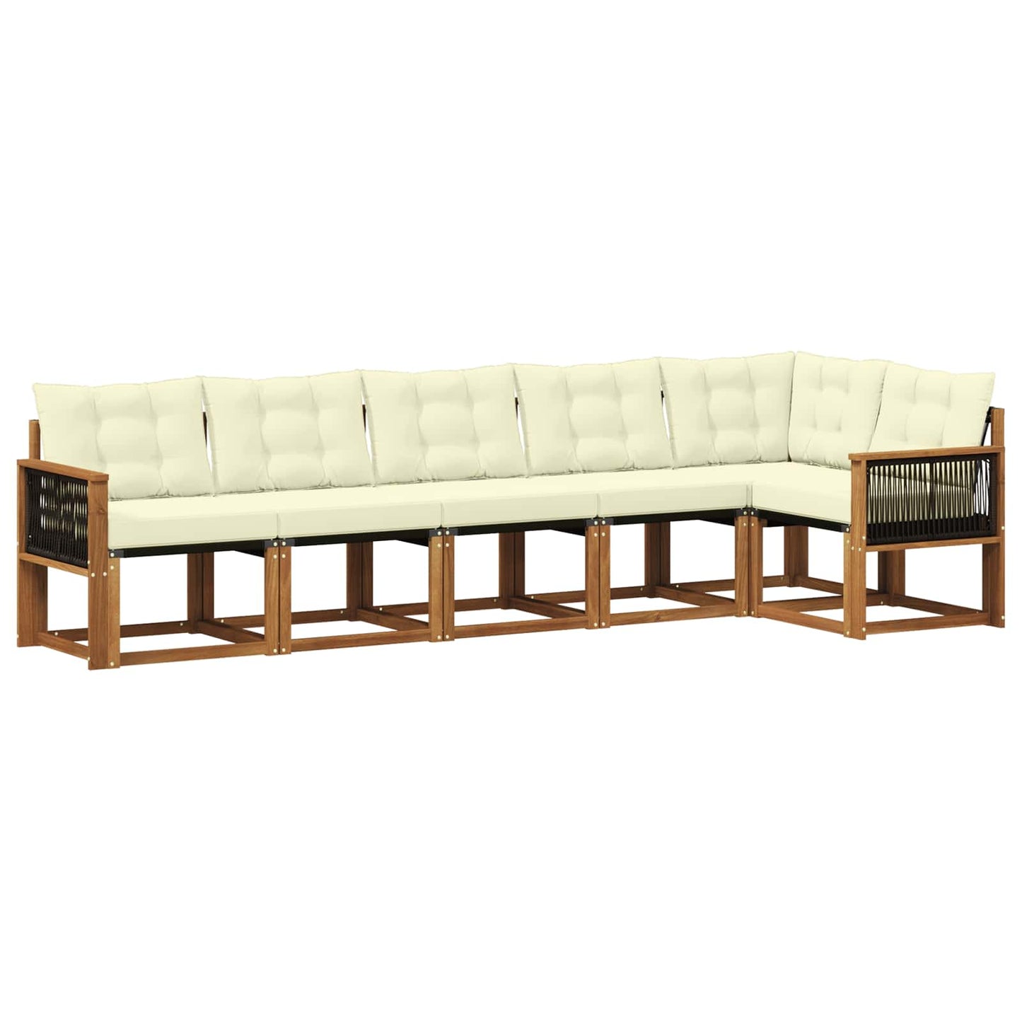 Outdoor-Sofagarnitur 6 stk. Natur und Creme
