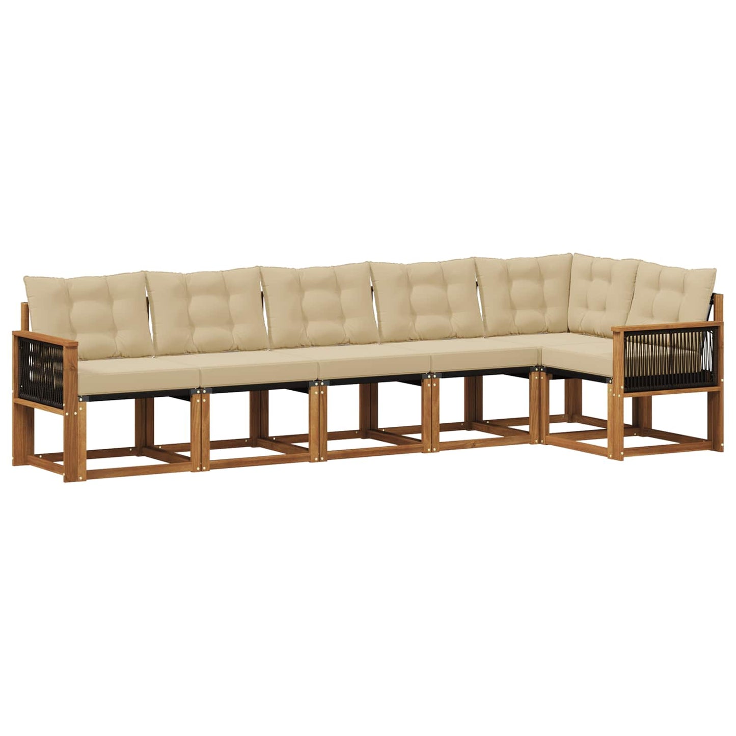 Outdoor-Sofagarnitur 6 stk. Natur und Beige