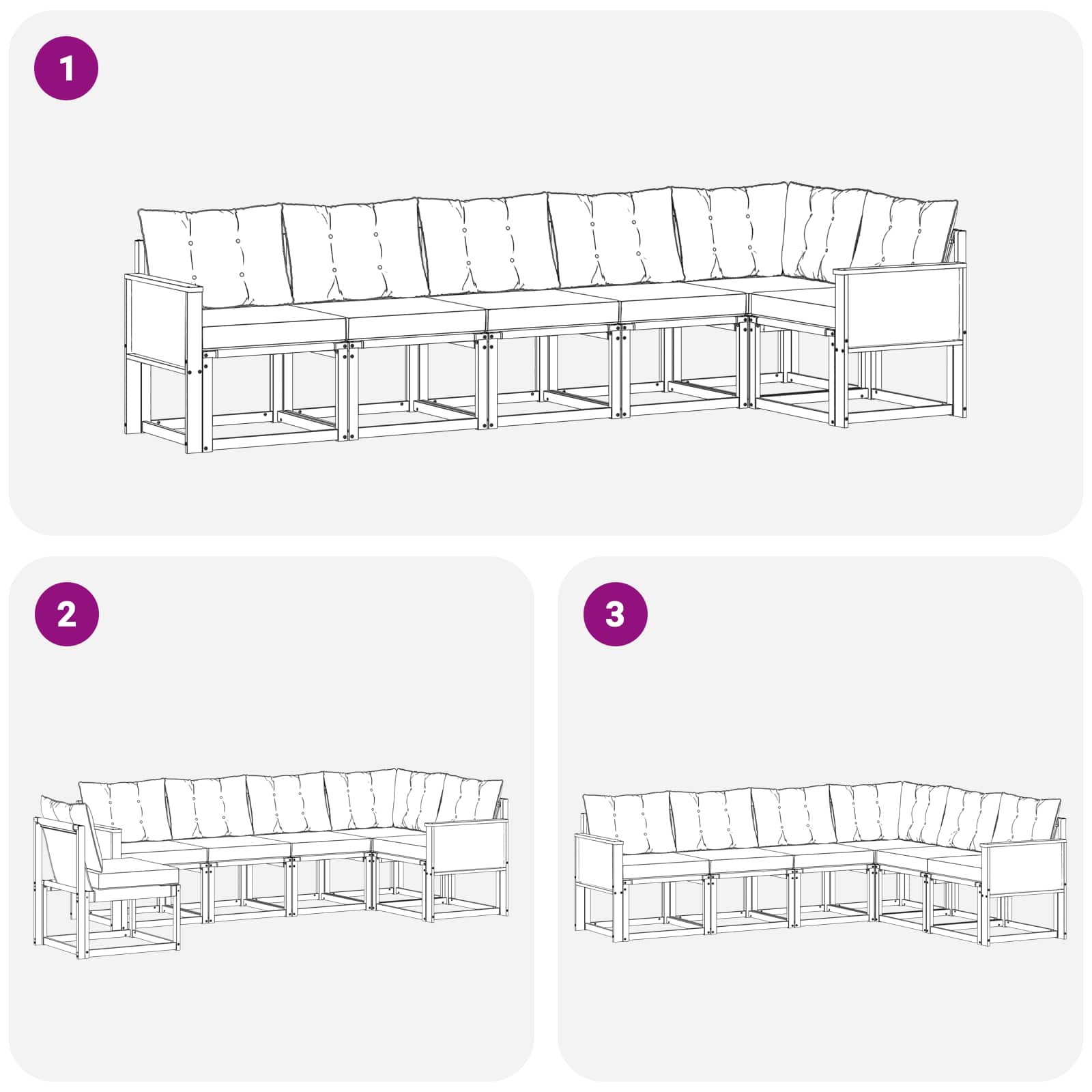Outdoor-Sofagarnitur 6 stk. Natur und Beige