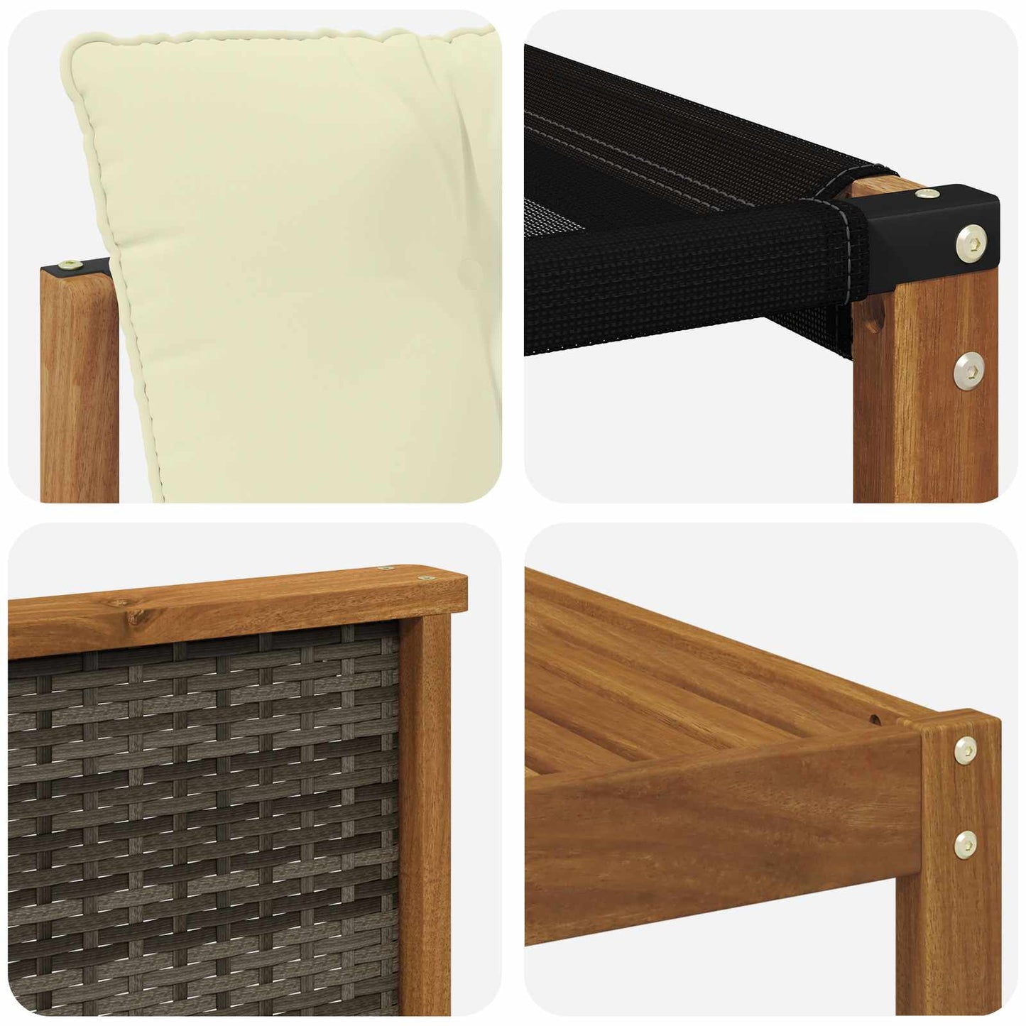 Outdoor-Sofagarnitur 7 stk. Natur und Creme
