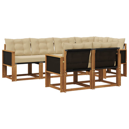 Outdoor-Sofagarnitur 7 stk. Natur und Beige