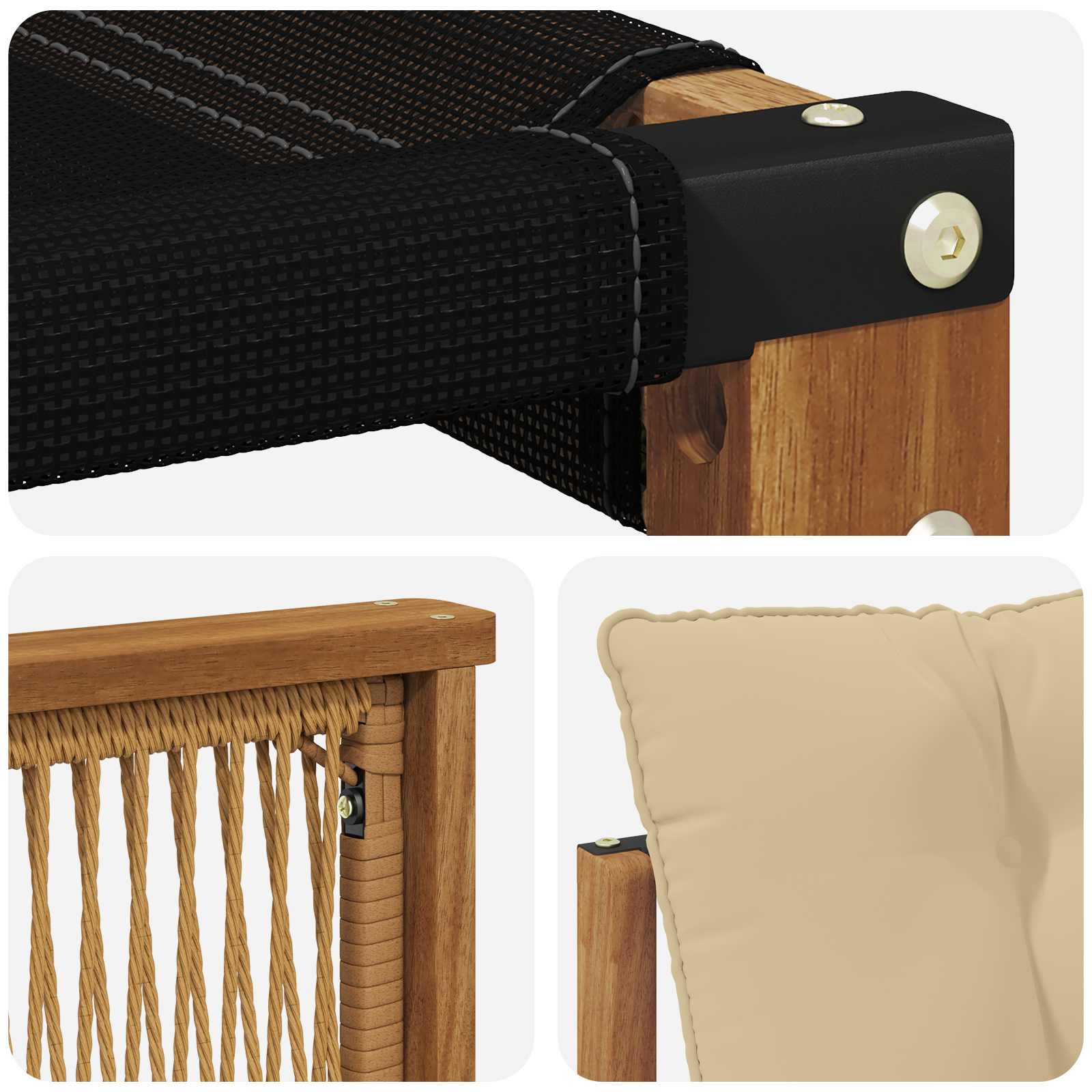 Outdoor-Sofagarnitur 7 stk. Natur und Beige