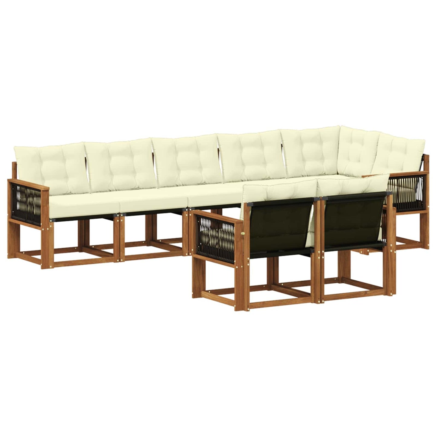 Outdoor-Sofagarnitur 8 stk. Natur und Creme