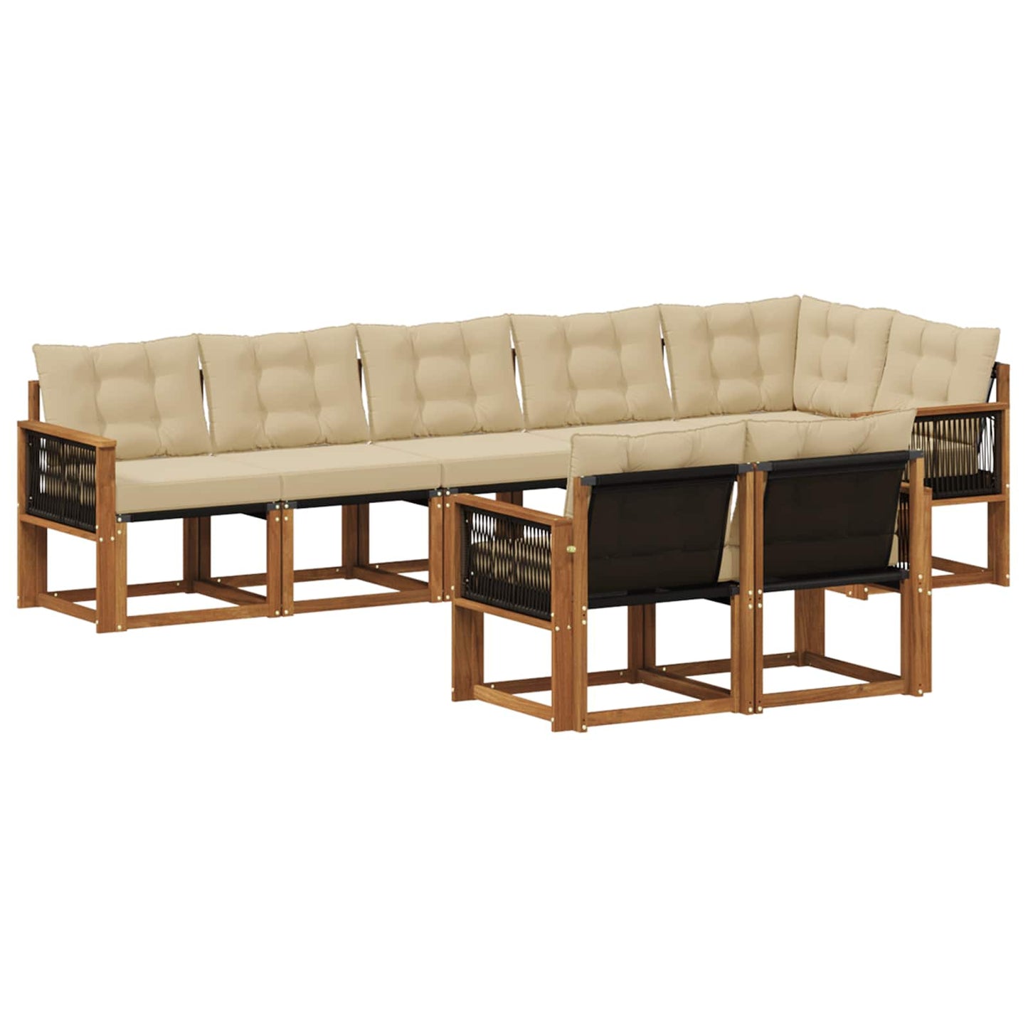 Outdoor-Sofagarnitur 8 stk. Natur und Beige