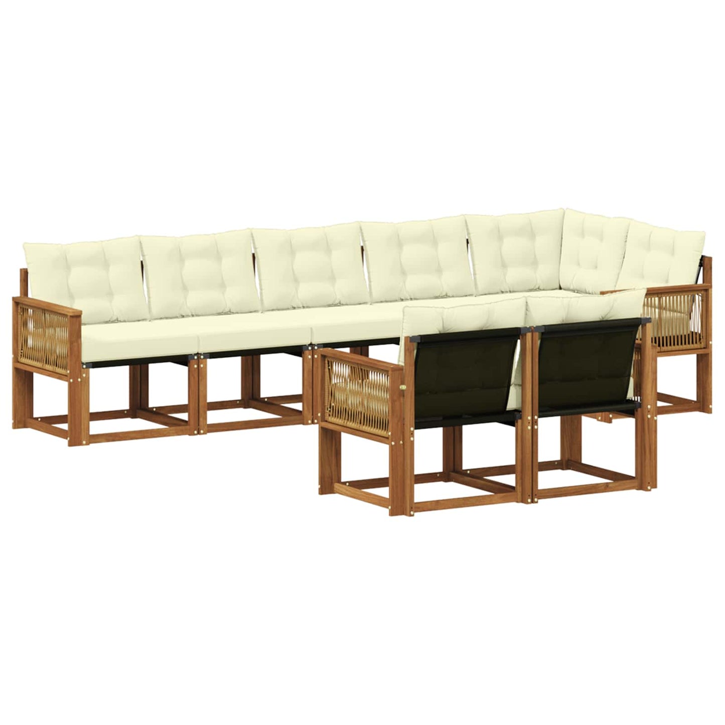Outdoor-Sofagarnitur 8 stk. Natur und Creme