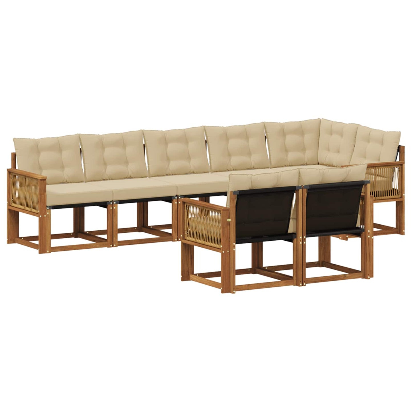 Outdoor-Sofagarnitur 8 stk. Natur und Beige