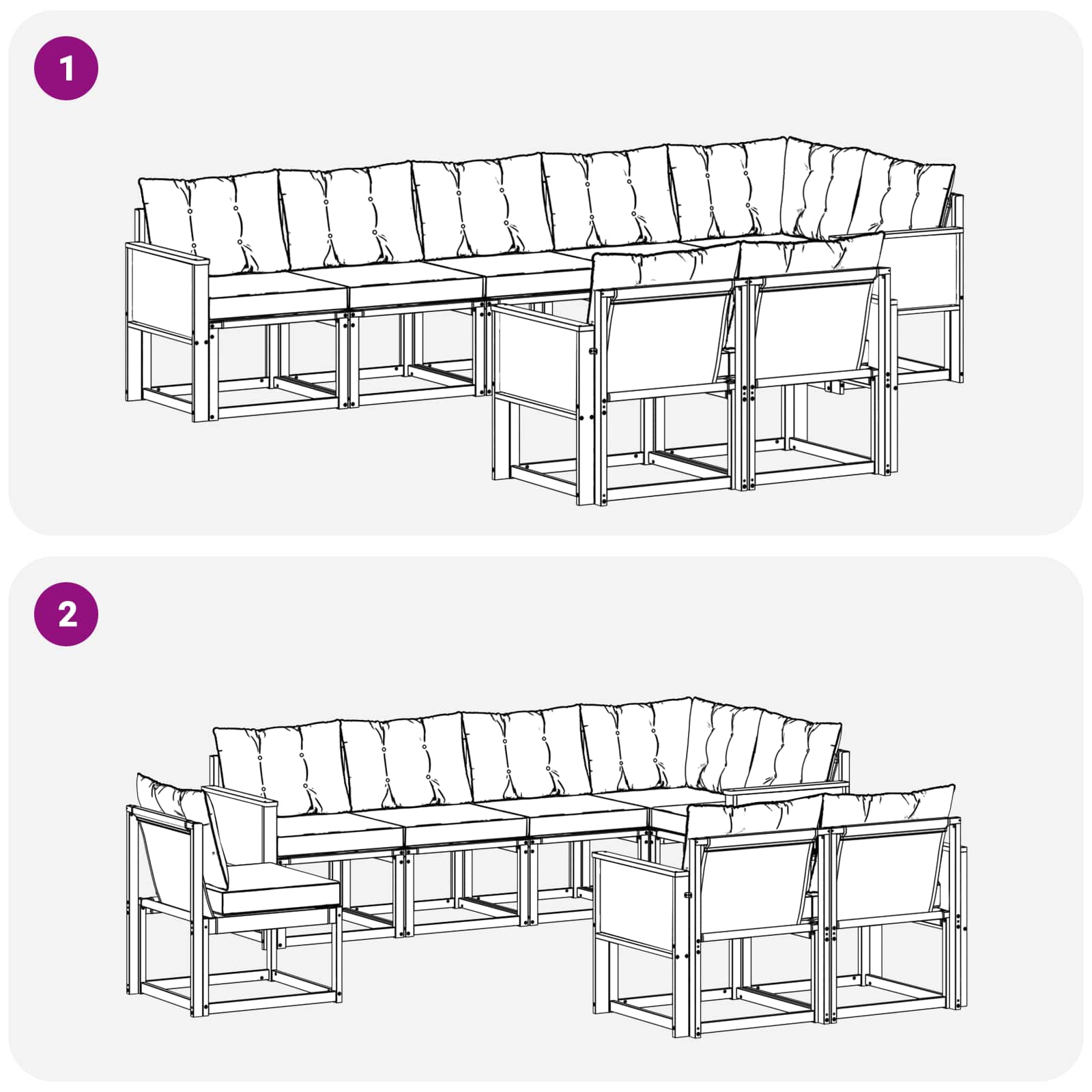 Outdoor-Sofagarnitur 8 stk. Natur und Beige