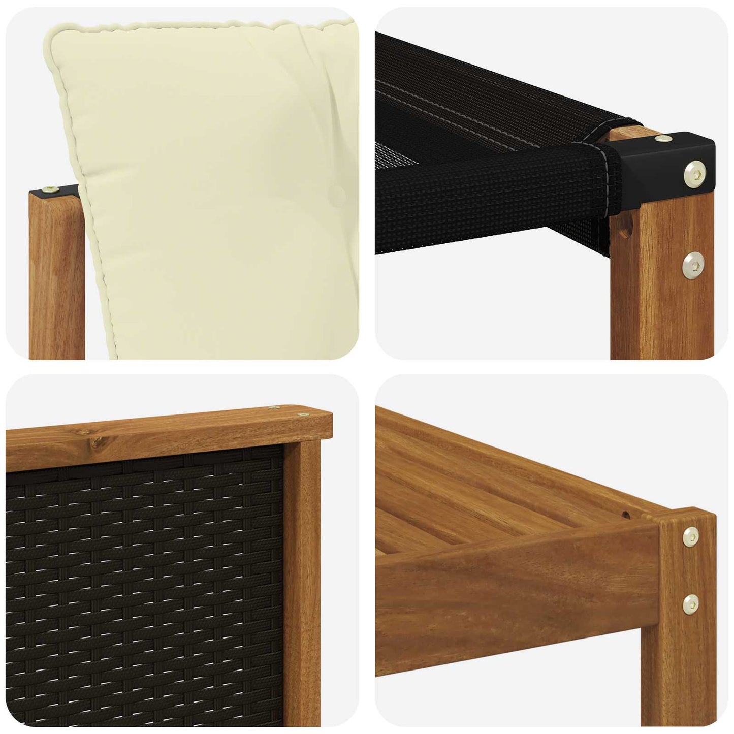 Outdoor-Sofagarnitur 7 stk. Natur und Creme