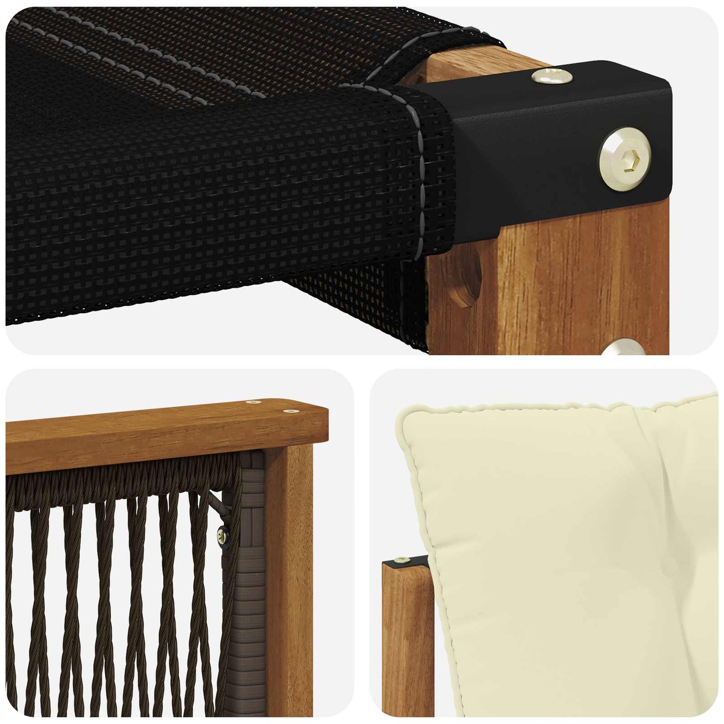 Outdoor-Sofagarnitur 7 stk. Natur und Creme