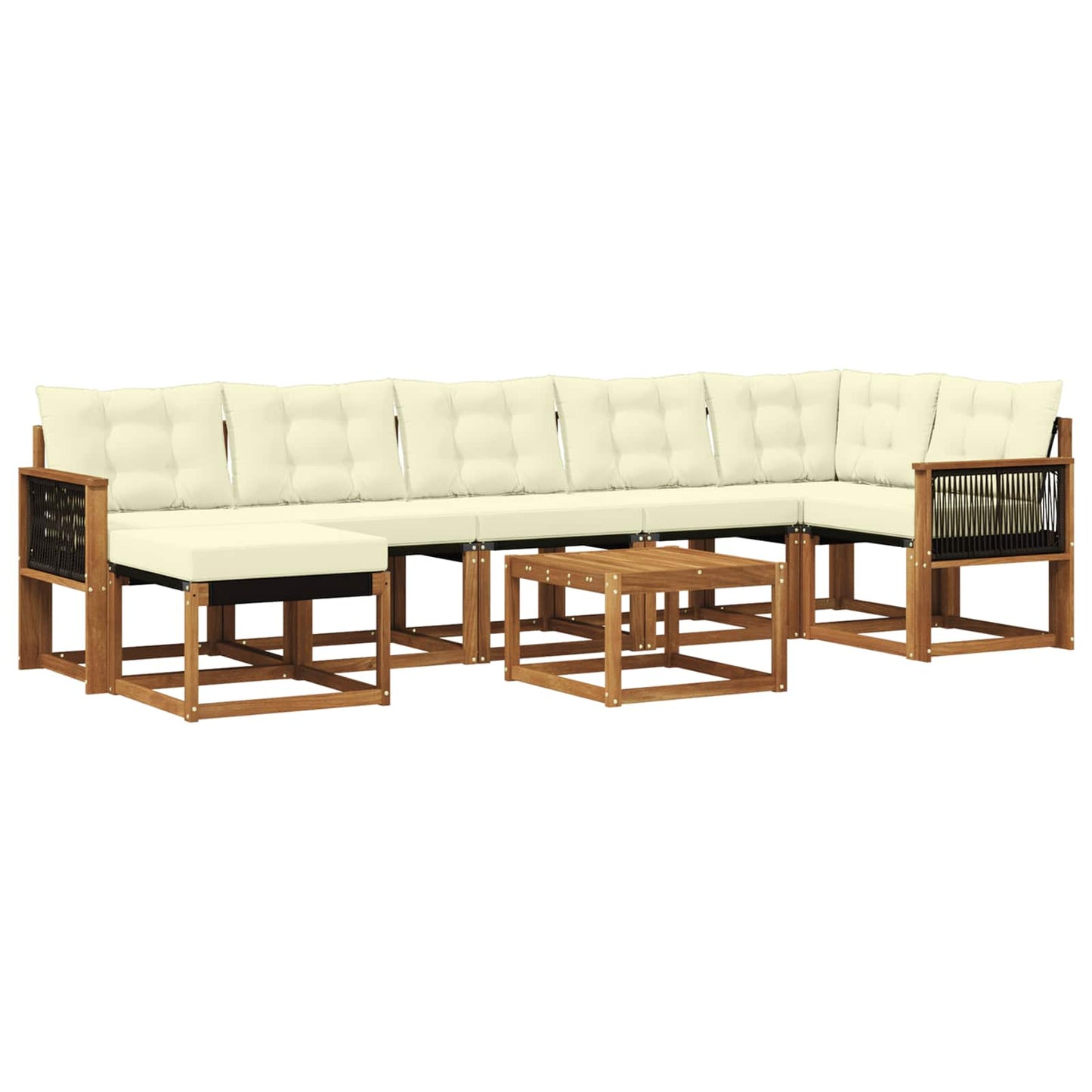 Outdoor-Sofagarnitur 8 stk. Natur und Creme