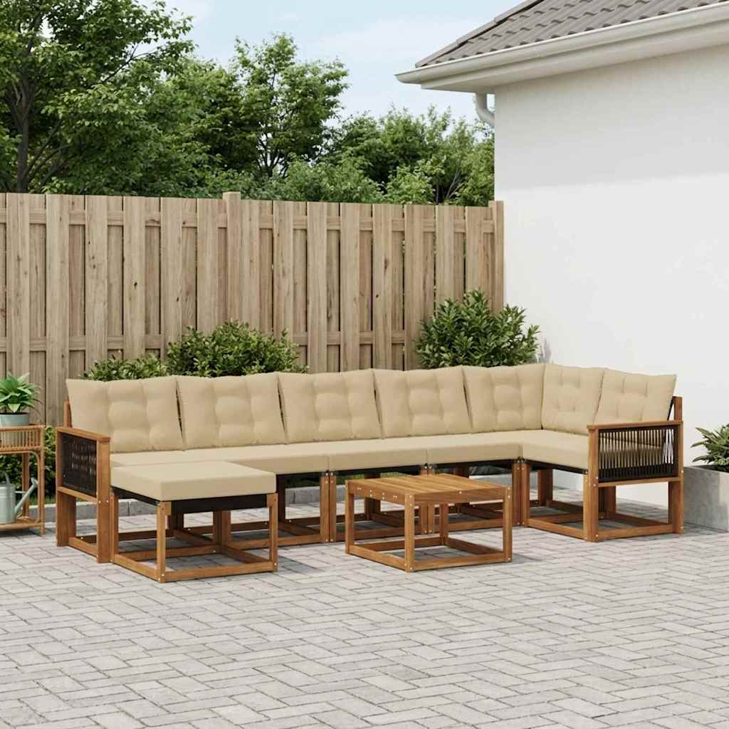Outdoor-Sofagarnitur 8 stk. Natur und Beige
