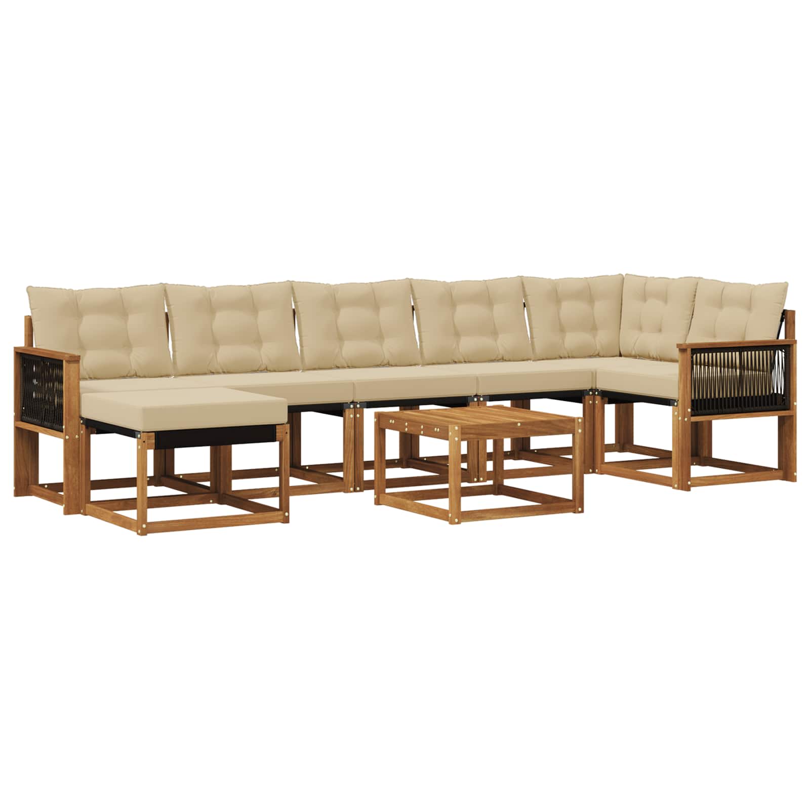 Outdoor-Sofagarnitur 8 stk. Natur und Beige