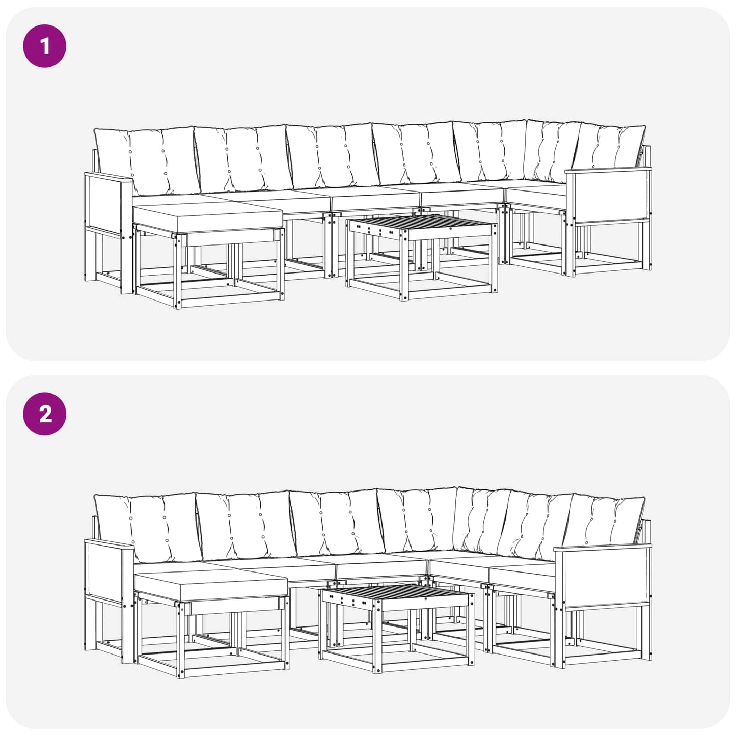 Outdoor-Sofagarnitur 8 stk. Natur und Beige
