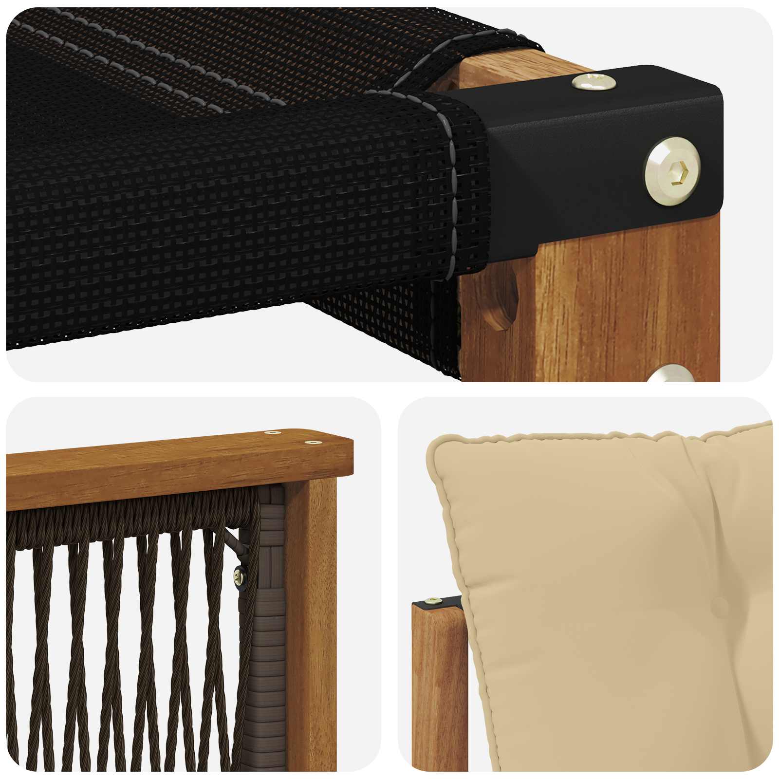 Outdoor-Sofagarnitur 6 stk. Natur und Beige