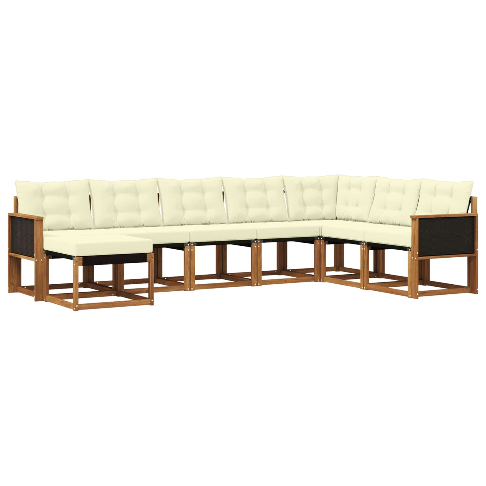 Outdoor-Sofagarnitur 8 stk. Natur und Creme
