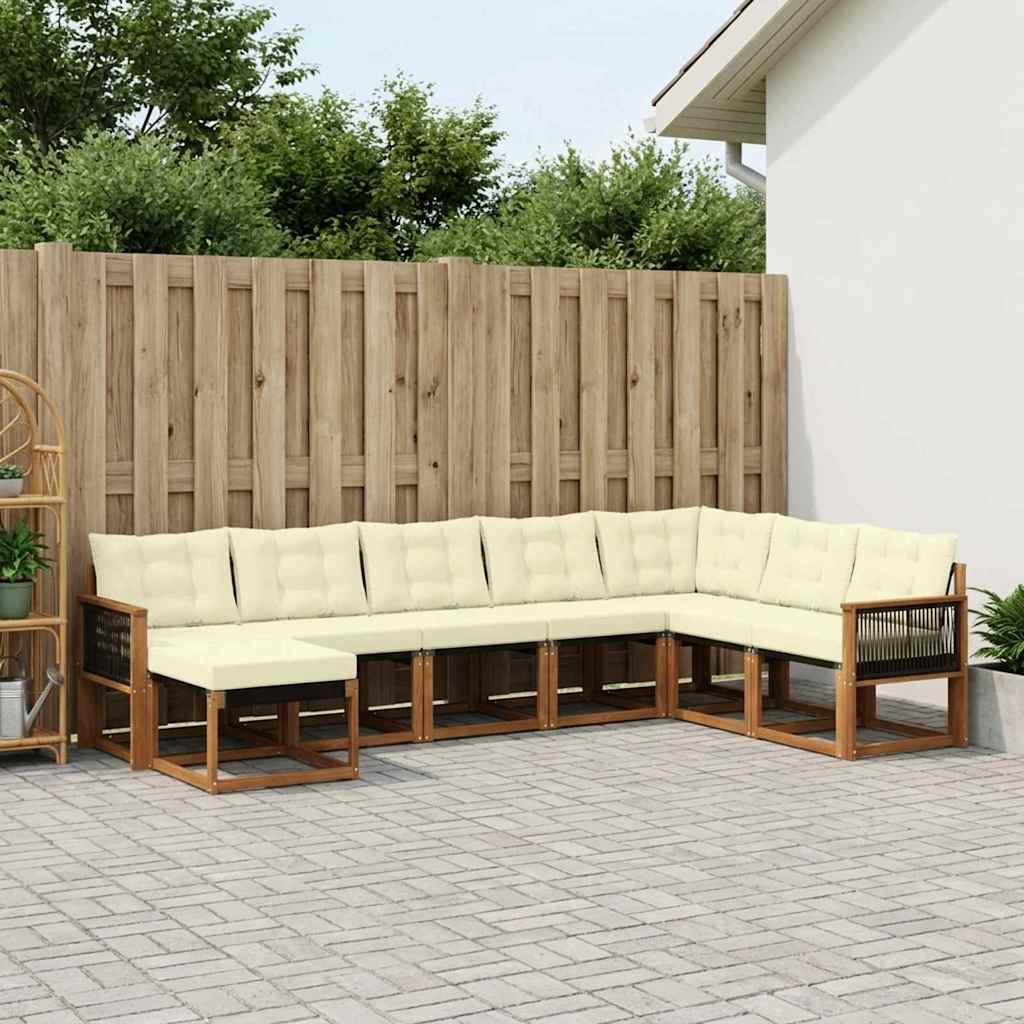 Outdoor-Sofagarnitur 8 stk. Natur und Creme