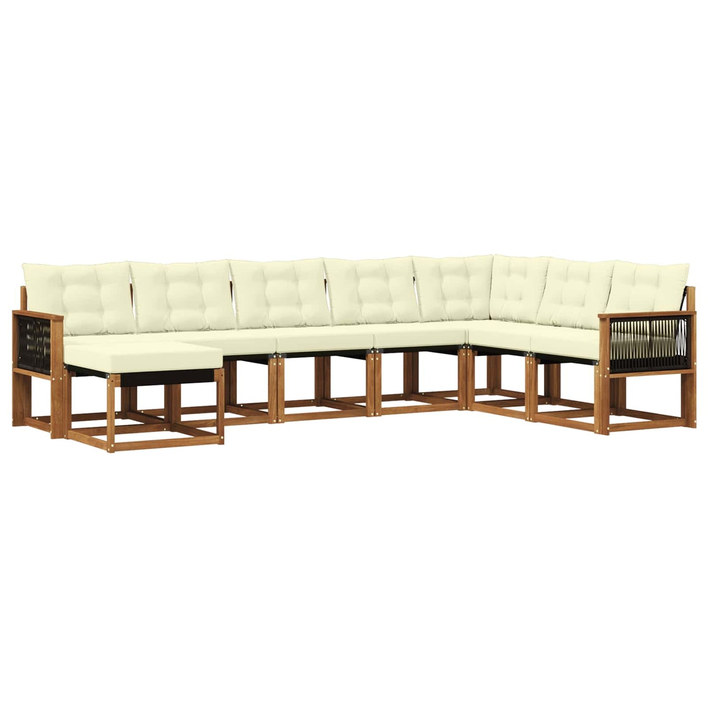 Outdoor-Sofagarnitur 8 stk. Natur und Creme