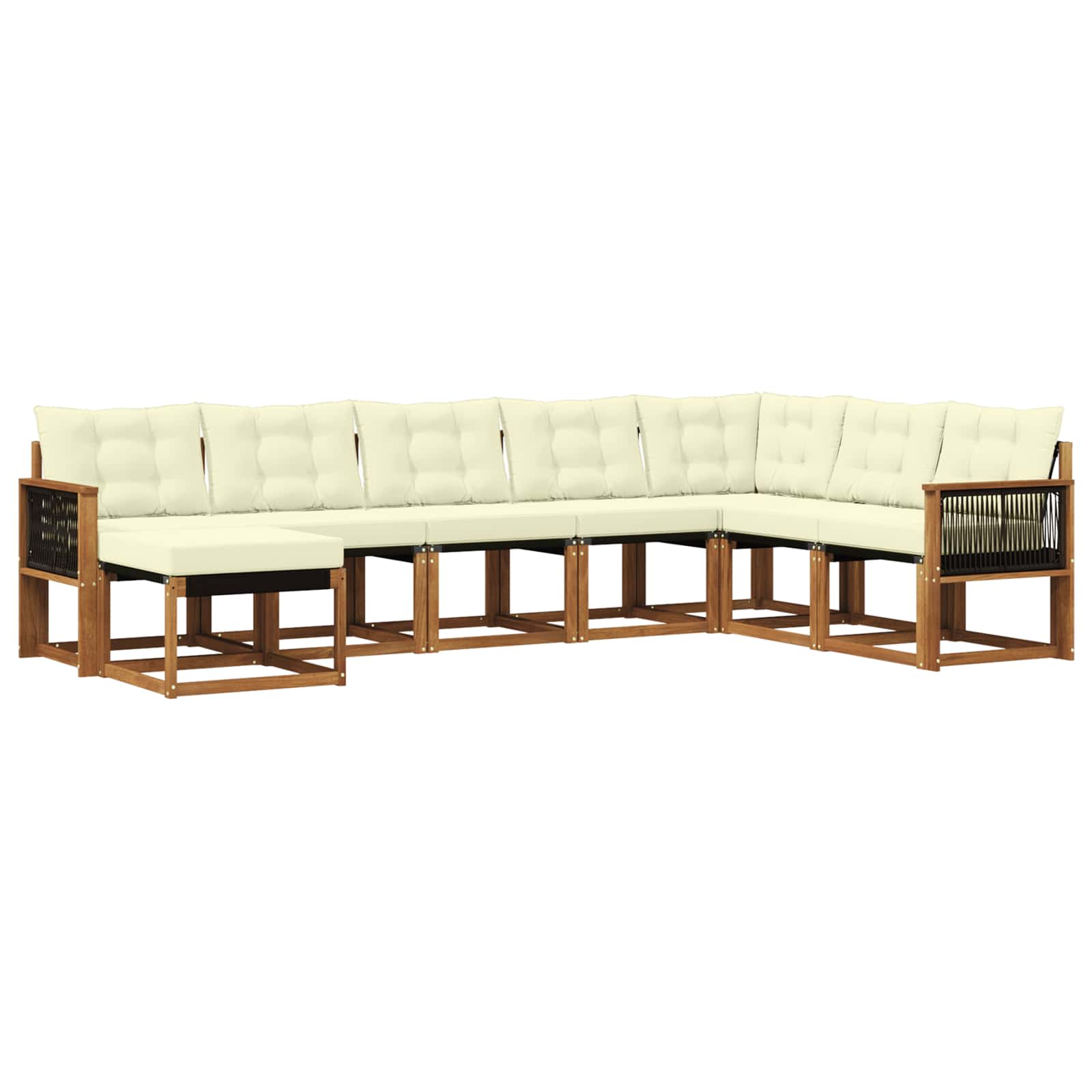 Outdoor-Sofagarnitur 8 stk. Natur und Creme