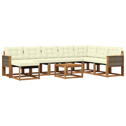 Outdoor-Sofagarnitur 9 stk. Natur und Creme