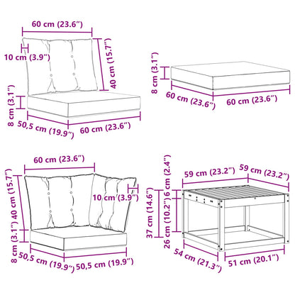 Outdoor-Sofagarnitur 9 stk. Natur und Creme