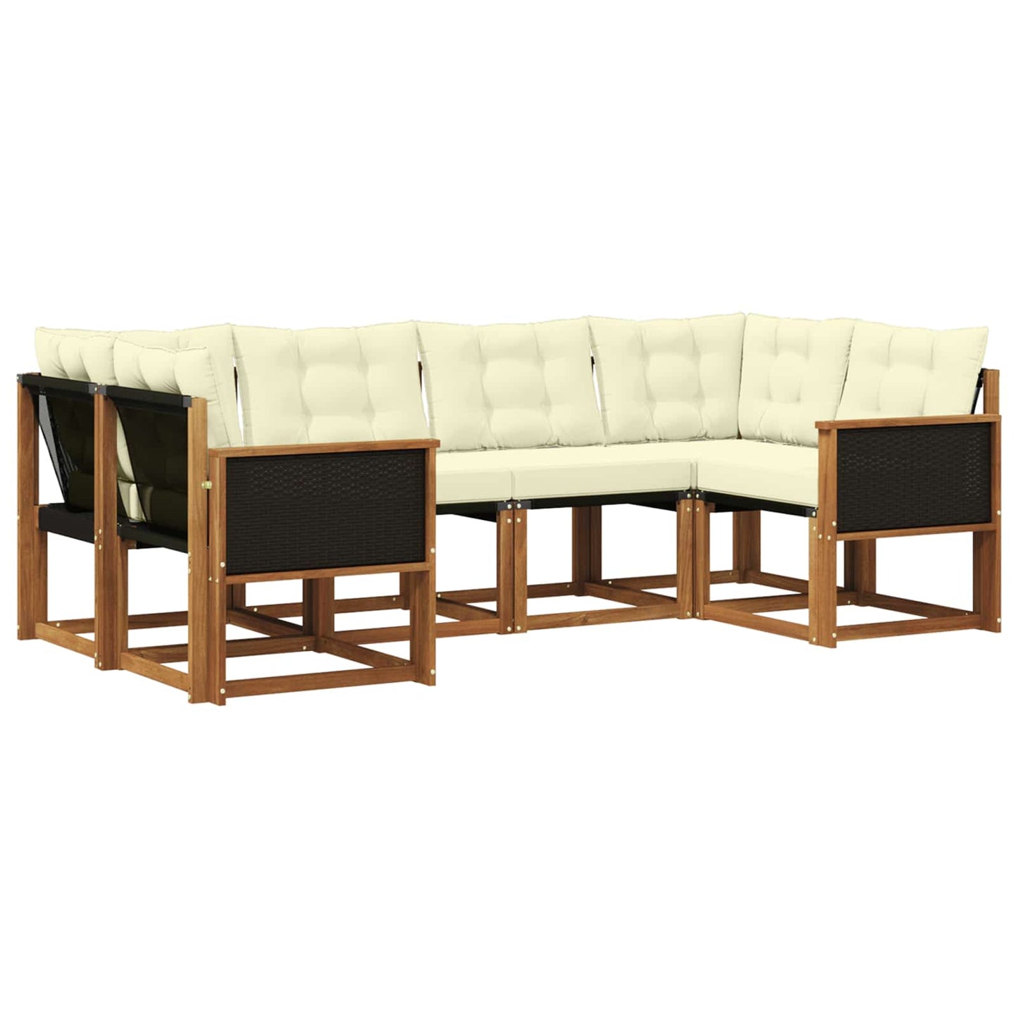 Outdoor-Sofagarnitur 6 stk. Natur und Creme