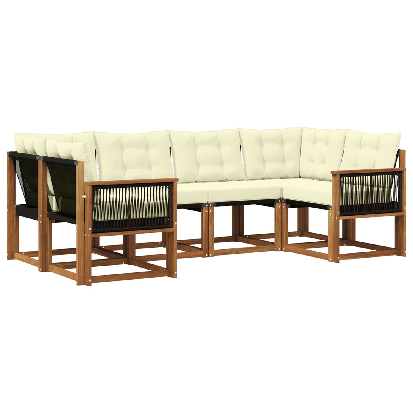 Outdoor-Sofagarnitur 6 stk. Natur und Creme