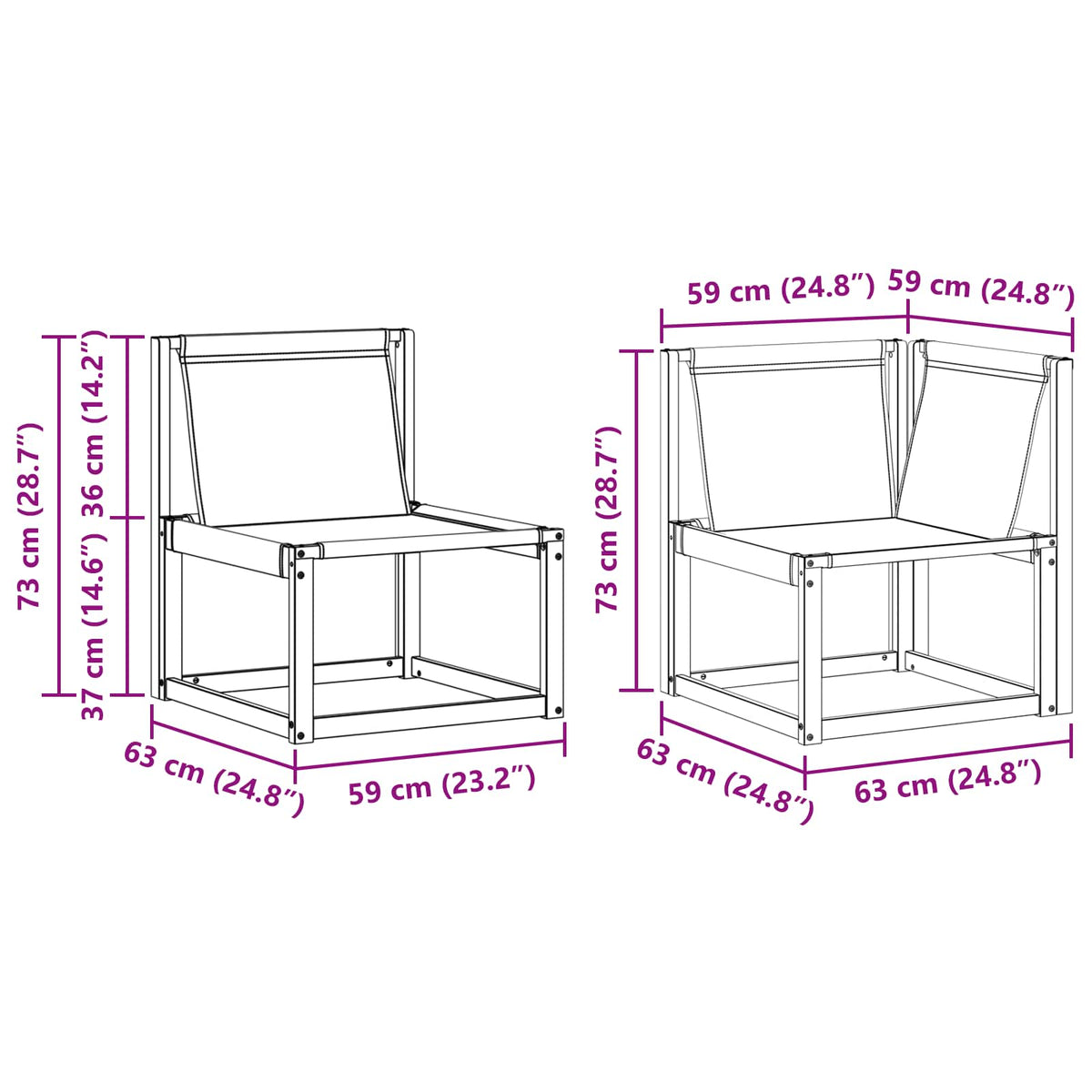 Outdoor-Sofagarnitur 7 stk. Natur und Schwarz