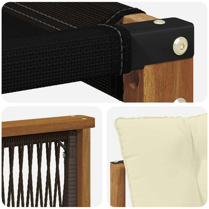 Outdoor-Sofagarnitur 7 stk. Natur und Creme