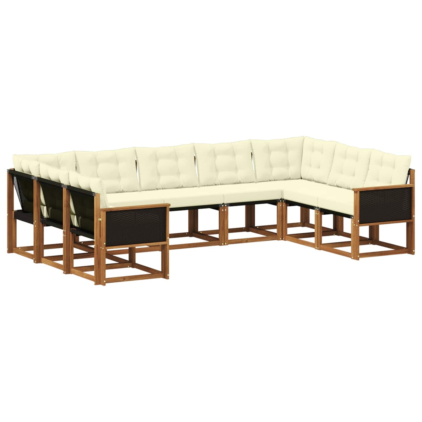 Outdoor-Sofagarnitur 9 stk. Natur und Creme