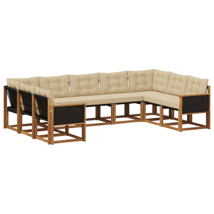 Outdoor-Sofagarnitur 9 stk. Natur und Beige