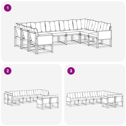 Outdoor-Sofagarnitur 9 stk. Natur und Beige