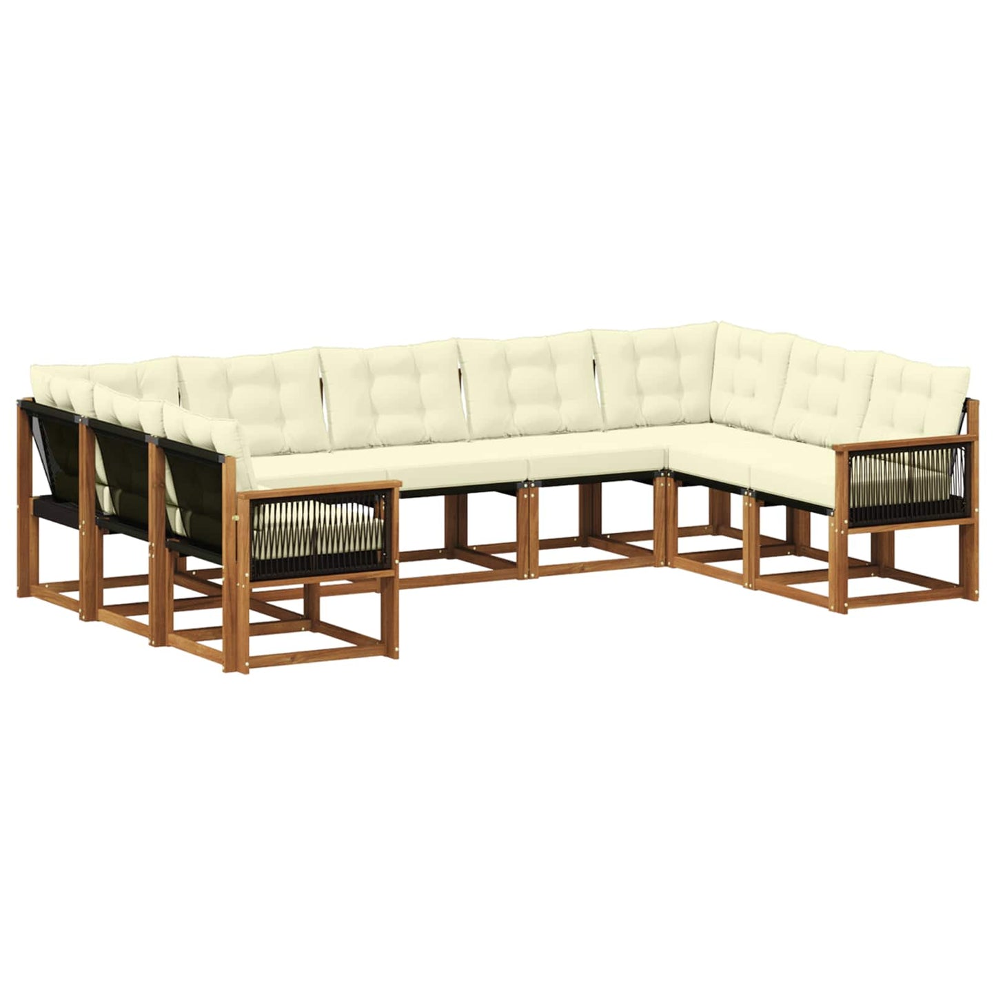 Outdoor-Sofagarnitur 9 stk. Natur und Creme