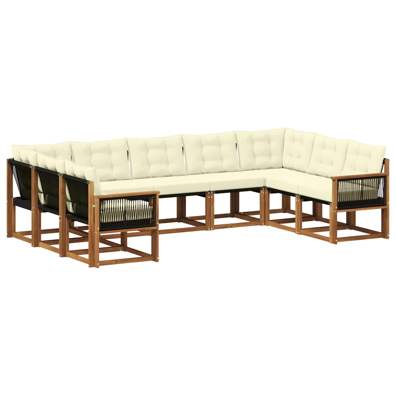Outdoor-Sofagarnitur 9 stk. Natur und Creme