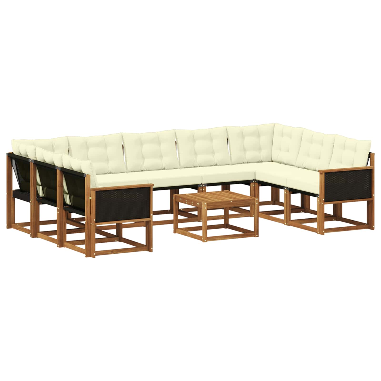 Outdoor-Sofagarnitur 10 stk. Natur und Creme